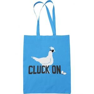 NEW MUDDY CARROTS women's cotton canvas tote bag in cluck on